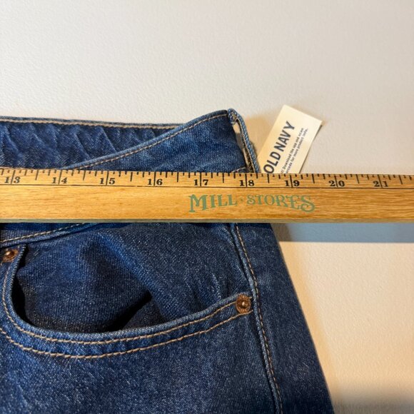 Old Navy Women 14 Wide Leg Jeans Dark Wash Denim Mid Rise Cotton Blend Modern - Picture 7 of 11